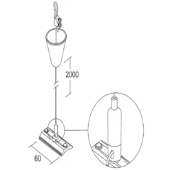 Ivela LKM Suspensión con cable 200 cm, negro, tensor de cable