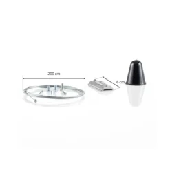 Ivela LKM Suspensión con cable 200 cm, plato 6 cm, negro