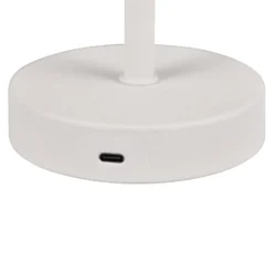 Jeff lámpara de mesa LED recargable, blanco mate, altura 30 cm, metal