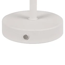Jeff lámpara de mesa LED recargable, blanco mate, altura 30 cm, metal
