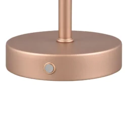 Jeff lámpara de mesa LED recargable, café, altura 30 cm, metal