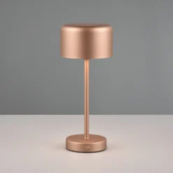 Jeff lámpara de mesa LED recargable, café, altura 30 cm, metal
