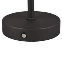 Jeff lámpara de mesa LED recargable, negro mate, altura 30 cm, metal