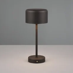 Jeff lámpara de mesa LED recargable, negro mate, altura 30 cm, metal
