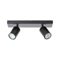 Jello downlight de techo, longitud 32 cm, negro, 2 luces, metal