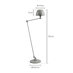 Jieldé Aicler AIC833 lámpara de pie 80+30cm gris