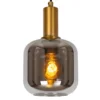 Joanet lámpara colgante, Ø 16 cm, 1 luz, cristal, negro