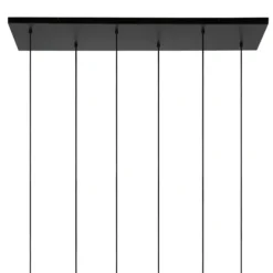 Joanet lámpara colgante, gris ahumado/negro, cristal, 132 cm de largo