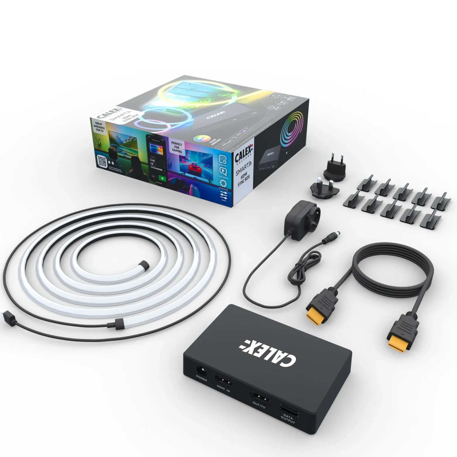 Juego Calex Smart HDMI Sync Box con tira LED, 250 cm, RGBW