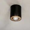 Juego de downlights, negro/dorado, 12 cm de altura, orientables, GU10