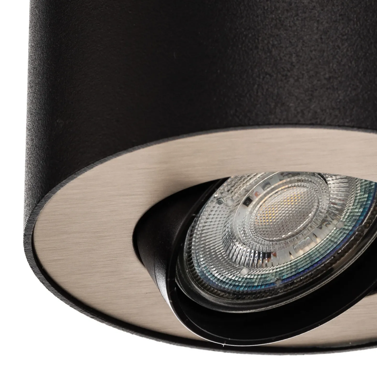 Juego de downlights, negro/plata, 12 cm, orientables, GU10