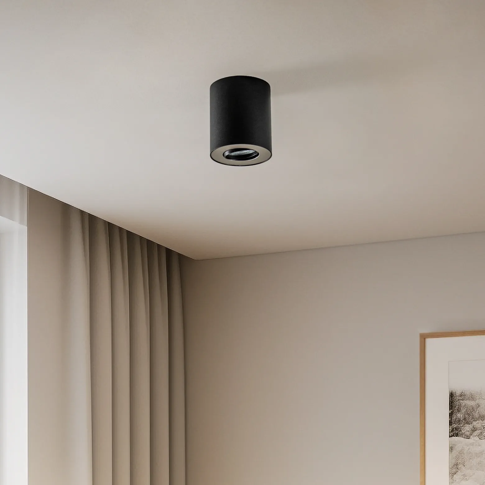 Juego de downlights, negro/plata, 12 cm, orientables, GU10
