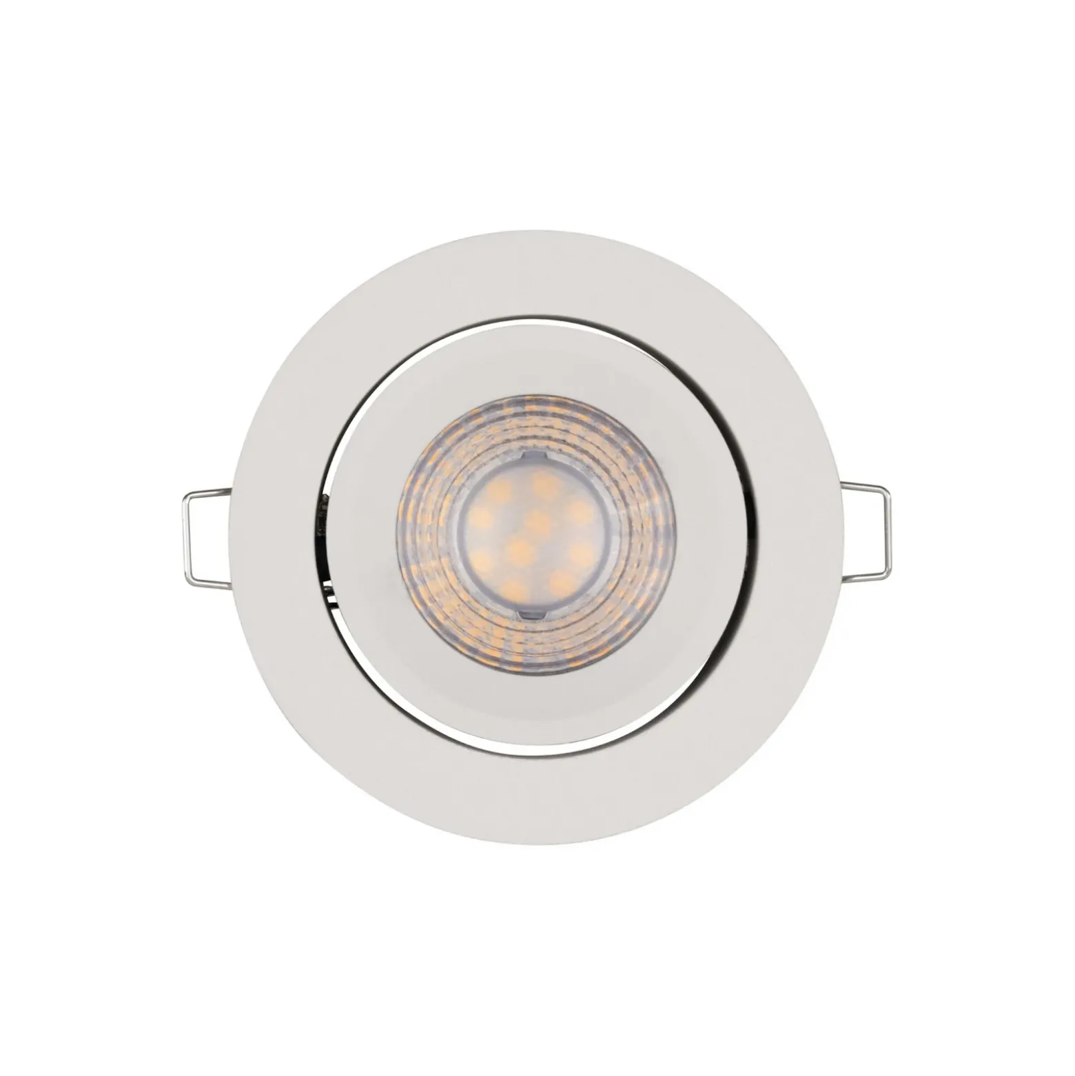 Juego de 3 focos empotrables LED OSRAM, blancos, Ø 9 cm, metal, 827, atenuable
