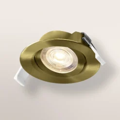 Juego de 3 focos empotrables LED de OSRAM, clickdim, 40°, latón, Ø 9 cm