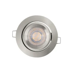 Juego de 3 focos empotrables LED OSRAM, níquel, Ø 9 cm, metal 827 atenuable