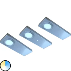 juego de 3 lámparas LED bajo mueble Tain con interruptor de color