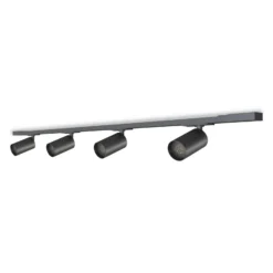 Juego de rieles Calex, 4 focos GU10, negro, longitud 2 m, metal