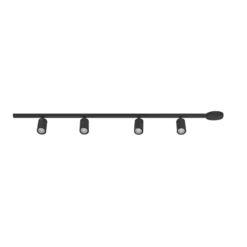 Juego de rieles EASY TRACK, negro, 4 focos GU10, longitud 193 cm