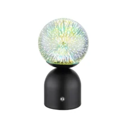Julsy lámpara de mesa LED recargable, negra, 3D, altura 21 cm, CCT