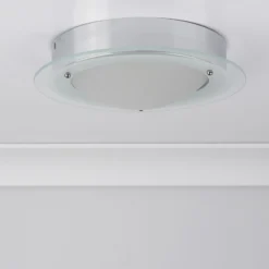 JUNA lámpara de techo para baño, borde de vidrio