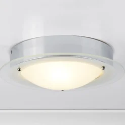 JUNA lámpara de techo para baño, borde de vidrio