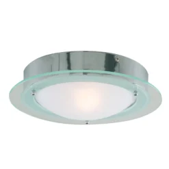 JUNA lámpara de techo para baño, borde de vidrio