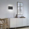 JUST LIGHT. aplique de pared LED recargable Ziddy negro Sensor 3000 K