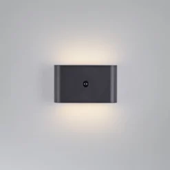 JUST LIGHT. aplique de pared LED recargable Ziddy negro Sensor 3000 K