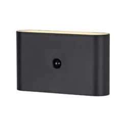 JUST LIGHT. aplique de pared LED recargable Ziddy negro Sensor 3000 K