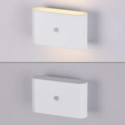 JUST LIGHT. aplique de pared LED recargable Ziddy, blanca, sensor 3000 K