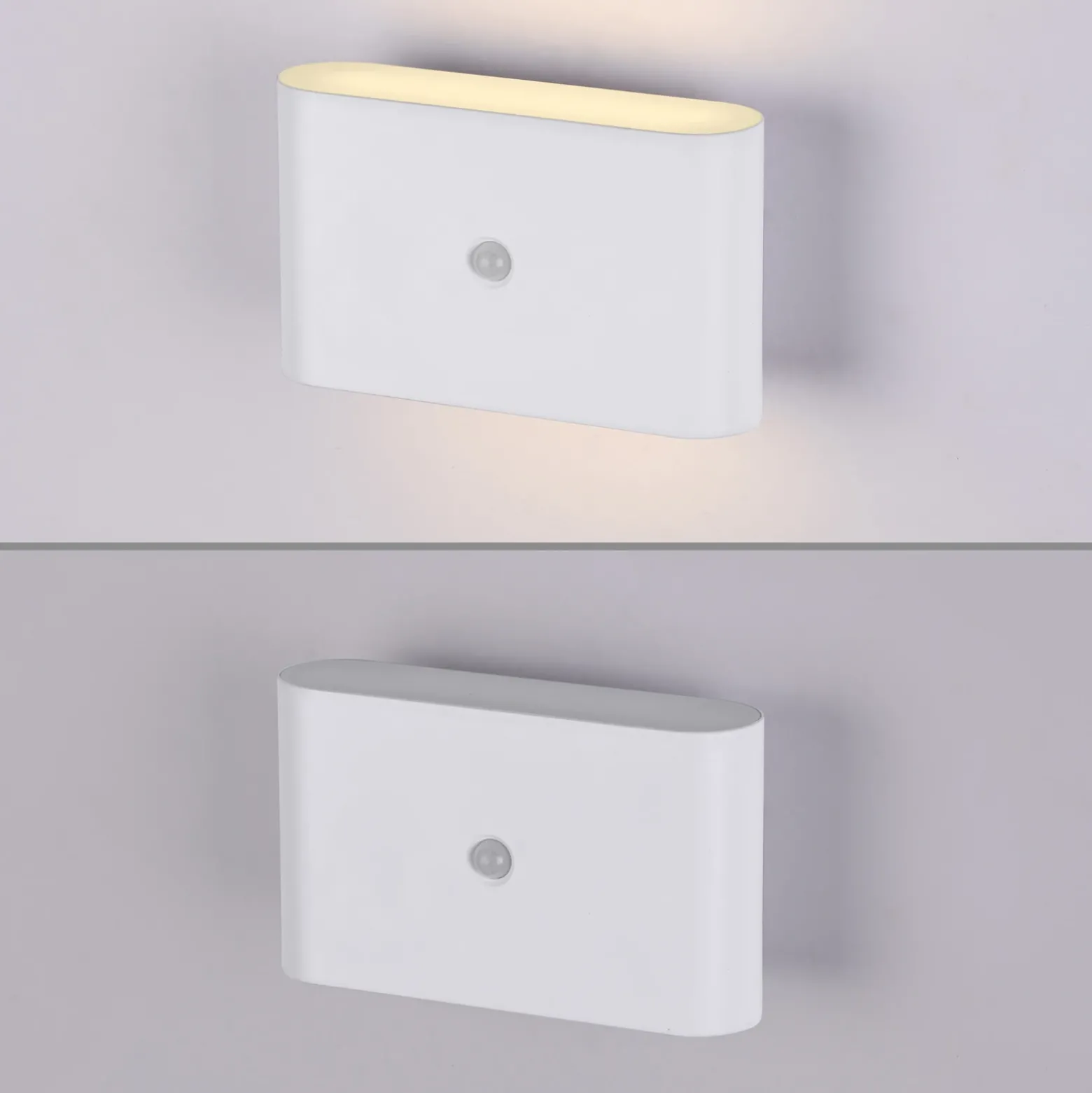 JUST LIGHT. aplique de pared LED recargable Ziddy, blanca, sensor 3000 K