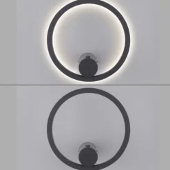 JUST LIGHT. Aplique de pared recargable LED Archie, negra, 3000 K