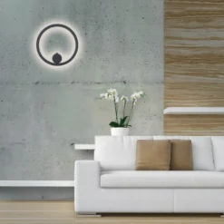 JUST LIGHT. Aplique de pared recargable LED Archie, negra, 3000 K