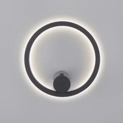 JUST LIGHT. Aplique de pared recargable LED Archie, negra, 3000 K