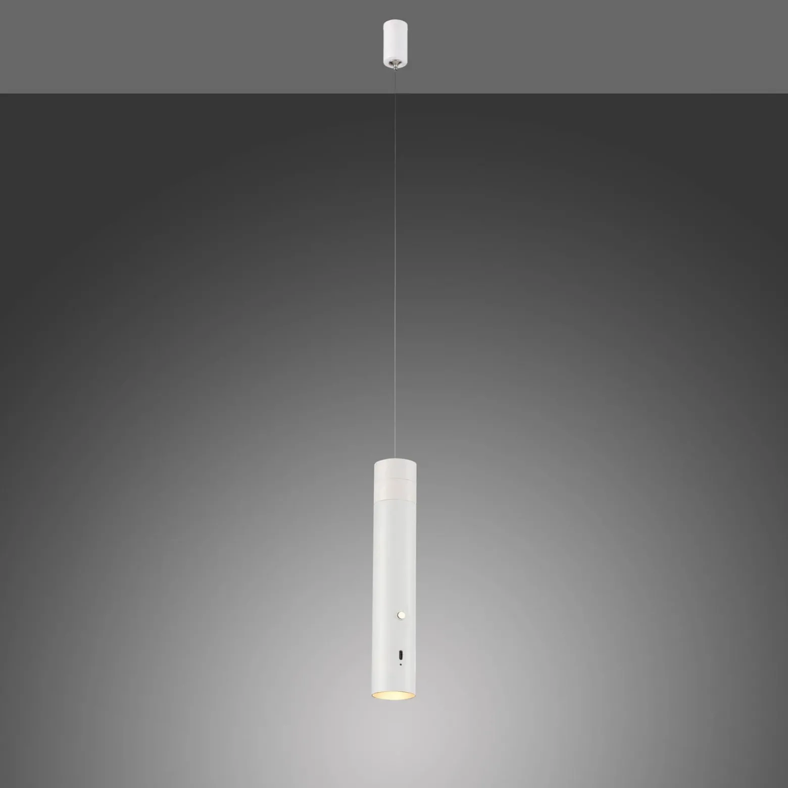 JUST LIGHT. Lámpara colgante LED recargable Attach, blanco, hierro