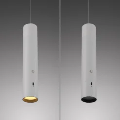 JUST LIGHT. Lámpara colgante LED recargable Attach, blanco, hierro