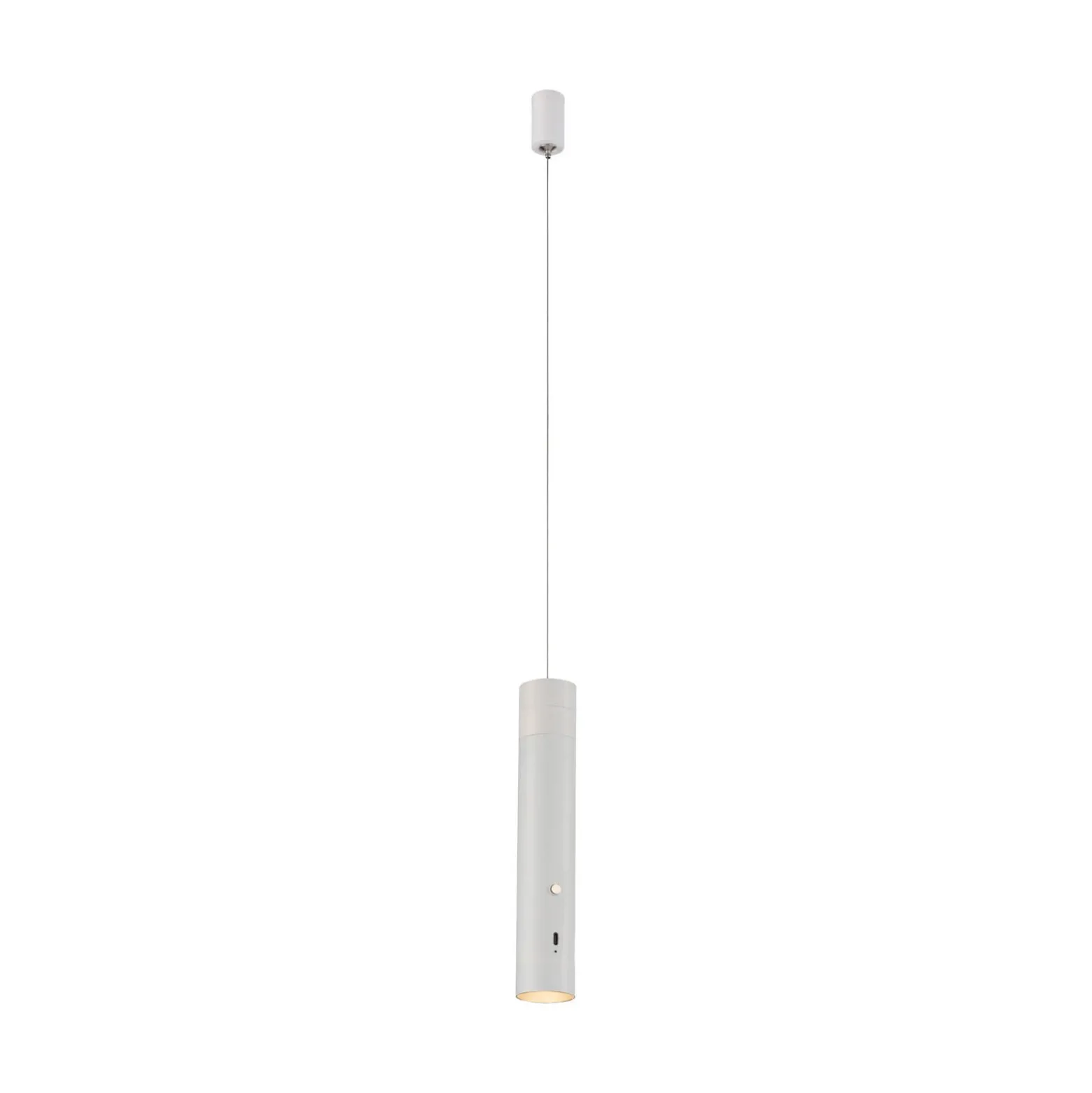 JUST LIGHT. Lámpara colgante LED recargable Attach, blanco, hierro