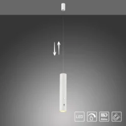 JUST LIGHT. Lámpara colgante LED recargable Attach, blanco, hierro