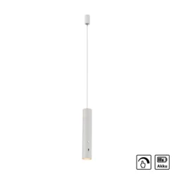 JUST LIGHT. Lámpara colgante LED recargable Attach, blanco, hierro