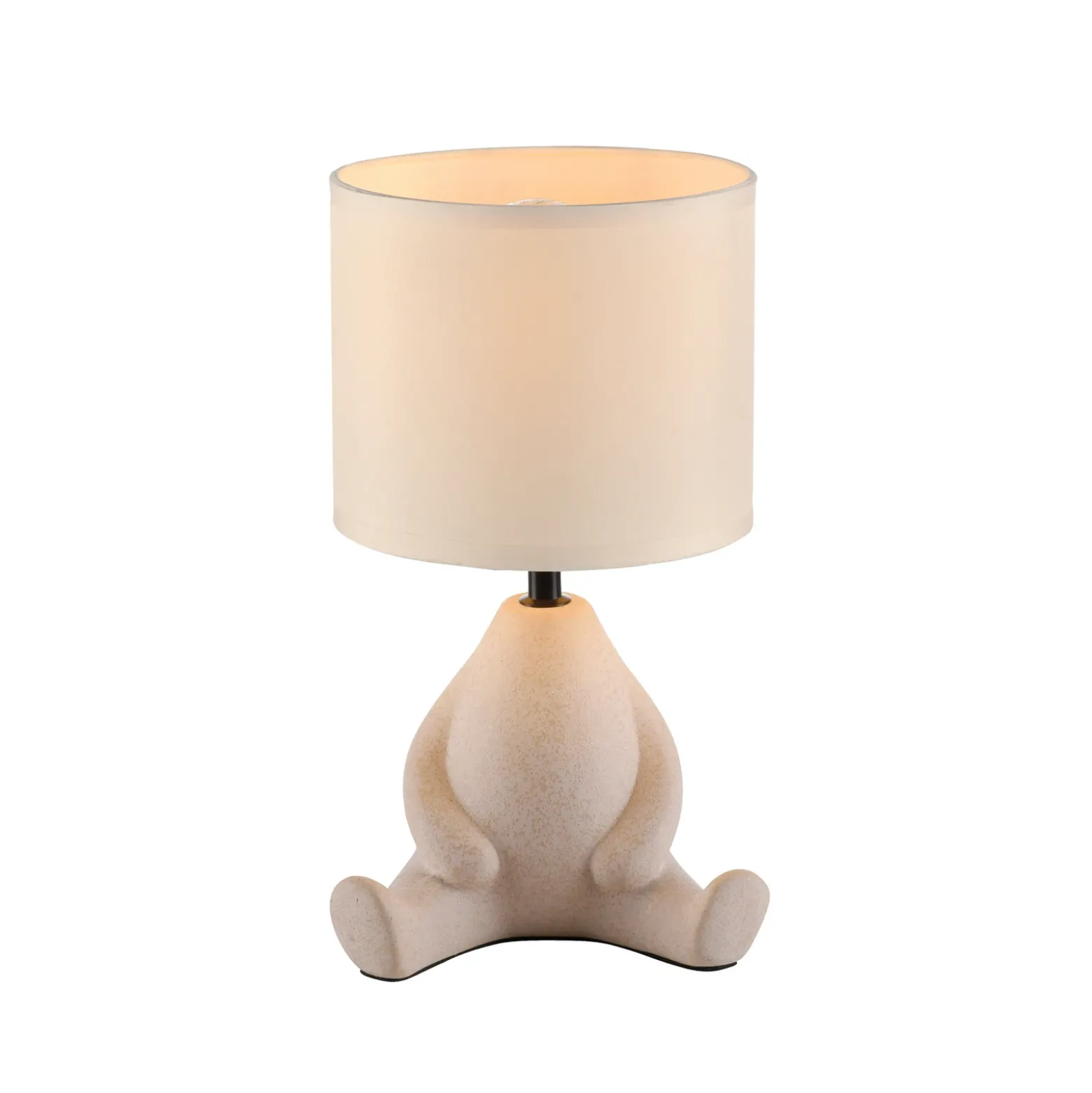 JUST LIGHT. Lámpara de mesa Ted, cerámica, sentado, beige arena