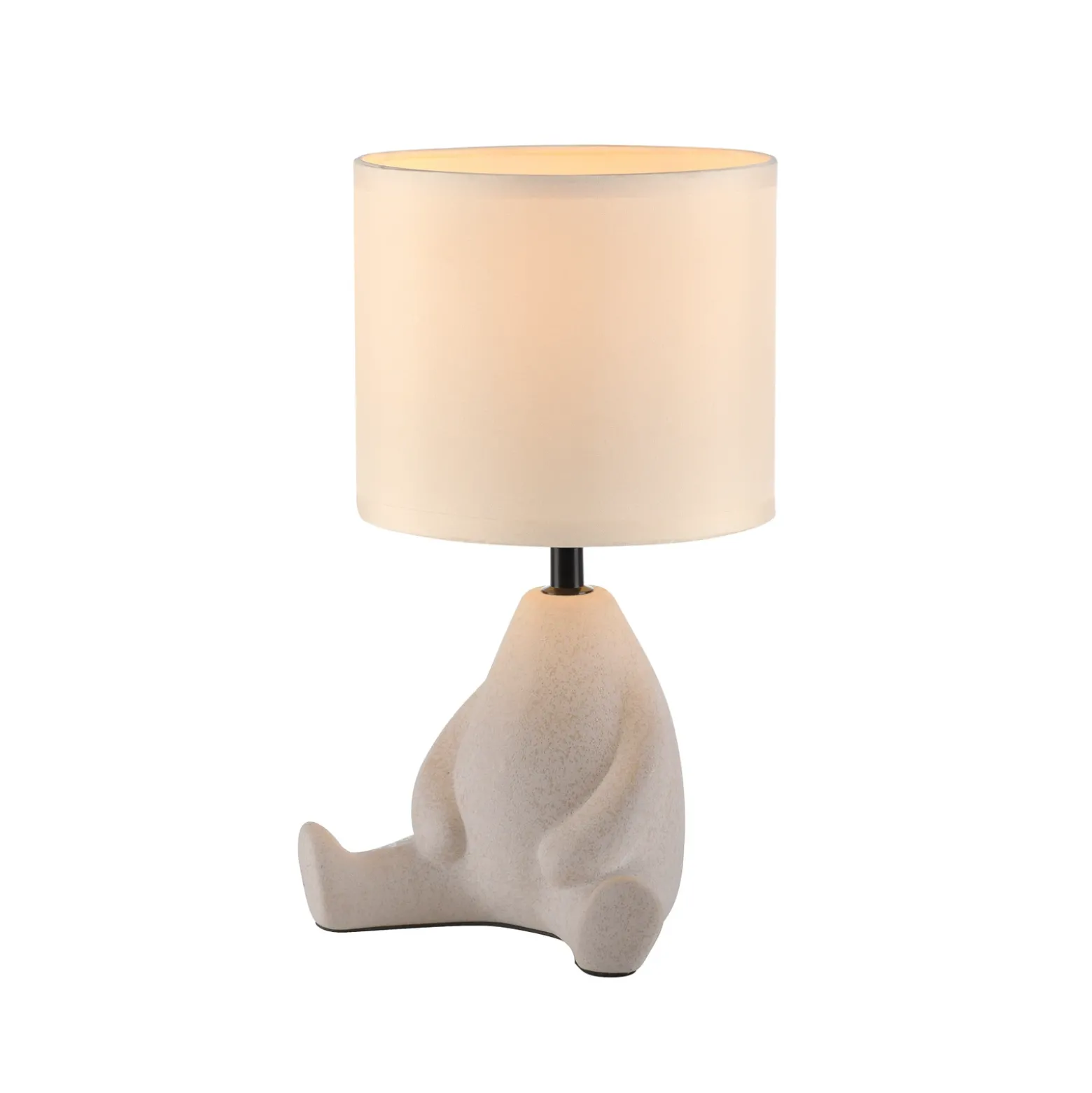 JUST LIGHT. Lámpara de mesa Ted, cerámica, sentado, beige arena