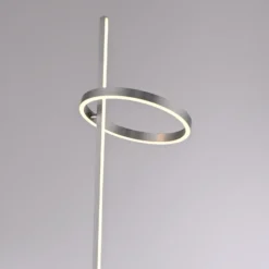 JUST LIGHT. Lámpara de pie LED Ritus plata hierro atenuable 3000 K