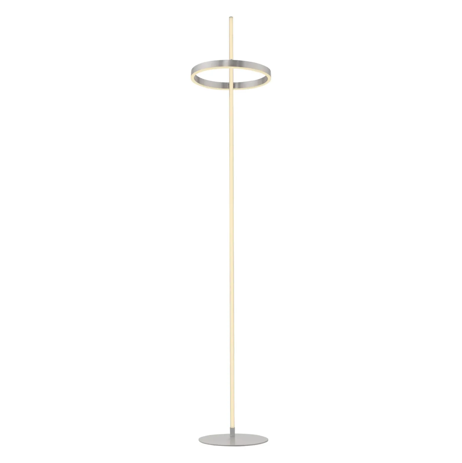 JUST LIGHT. Lámpara de pie LED Ritus plata hierro atenuable 3000 K