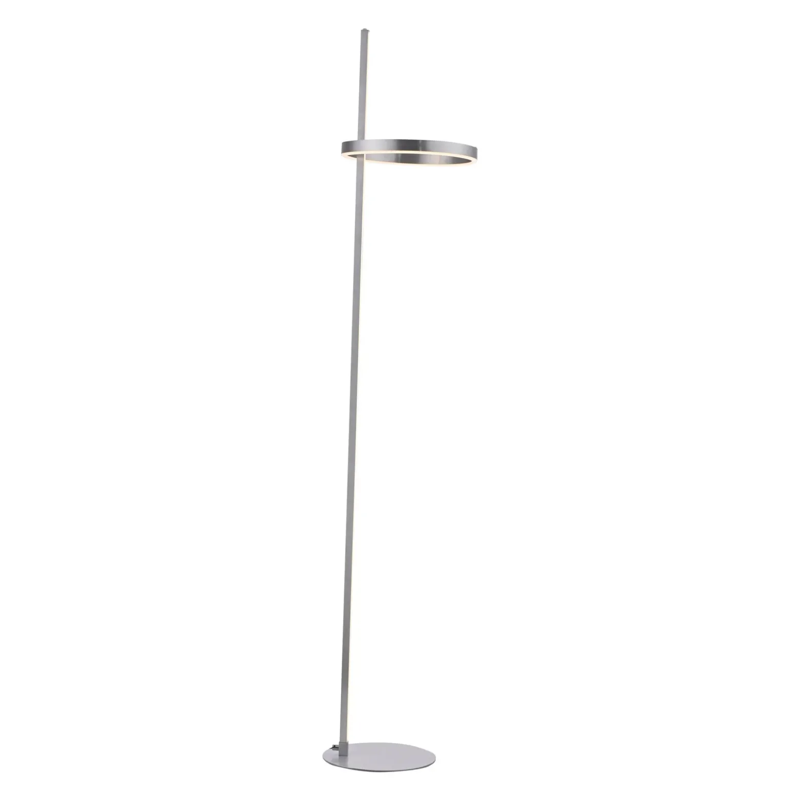 JUST LIGHT. Lámpara de pie LED Ritus plata hierro atenuable 3000 K