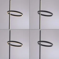 JUST LIGHT. Lámpara de pie LED Ritus negro hierro atenuador 3000 K