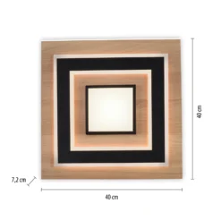 JUST LIGHT. Lámpara de techo LED Tola, angular, 2 luces, madera, 3000 K