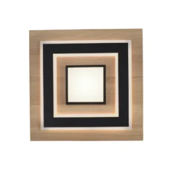 JUST LIGHT. Lámpara de techo LED Tola, angular, 2 luces, madera, 3000 K