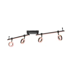 JUST LIGHT. Lámpara LED de techo LOLAsmart Bileda, 4 luces, negro