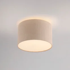 JUST LIGHT. Plafón Duro, tejido, beige