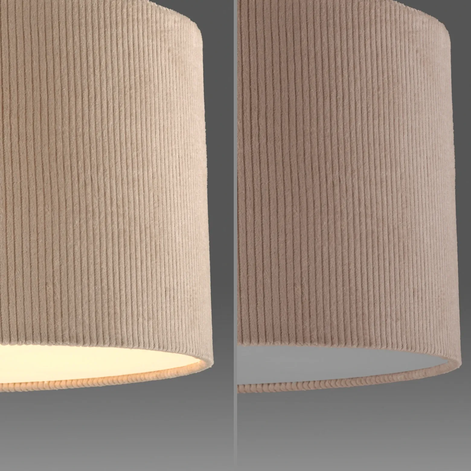 JUST LIGHT. Plafón Duro, tejido, beige